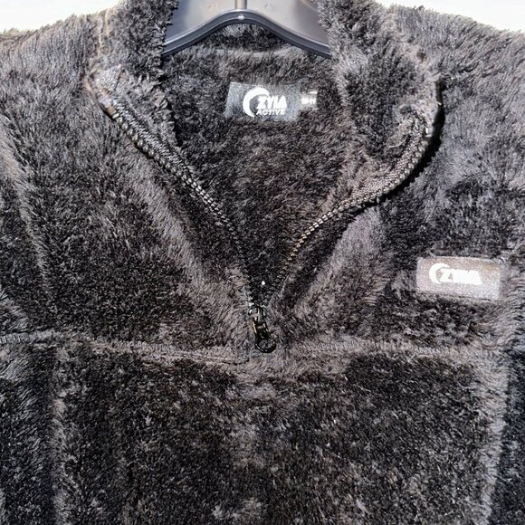 Zyia black 3/4 zip plush hoodie Sz 10-11 - Picture 4 of 5